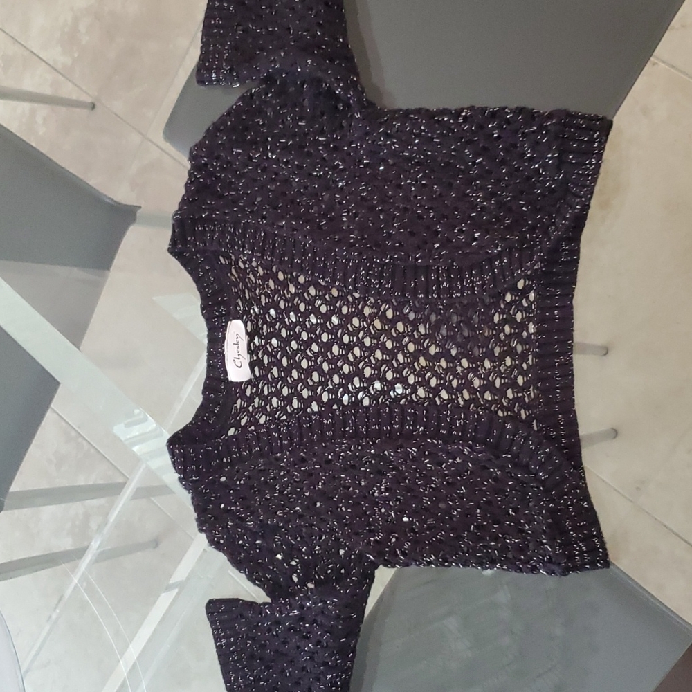Black and Silver shrug 3/4 sleeves